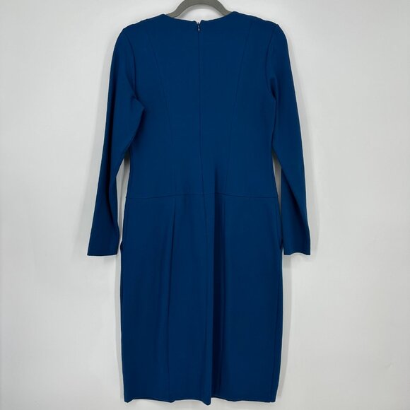 Talbots Blue V-Neck Sheath Dress - Picture 2 of 9
